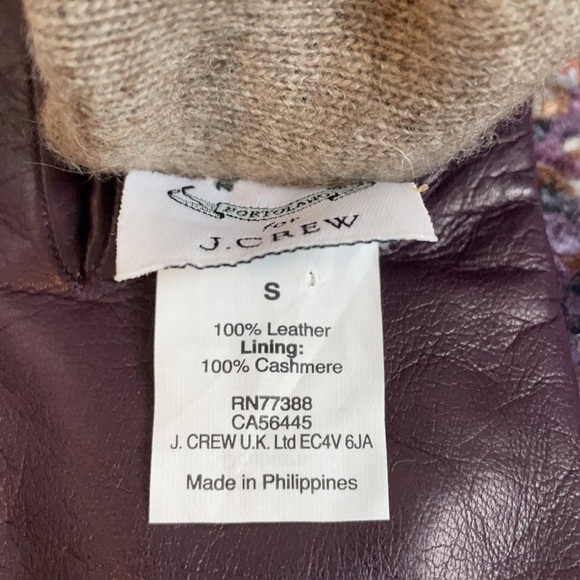 NWOT J.Crew Cashmere Lined Leather Gloves - Picture 6 of 6